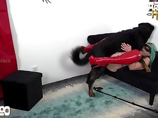 She Relaxed As Much As She Could As The Donkey Fucked